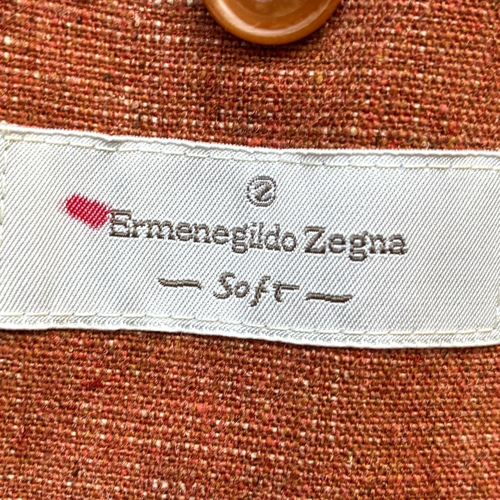 Ermenegildo Zegna Terracotta Linen Silk Sport Coat Blazer Sz 44R - Picture 6 of 11